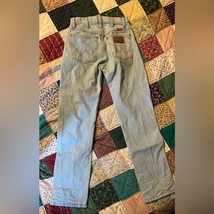 Womens wrangler high rise light wash boot cut jeans size 1X30